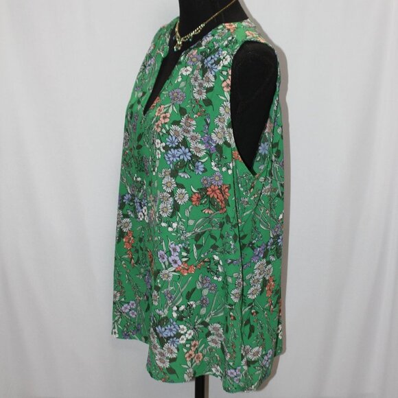 Dalia Green Floral Sleeveless Top - Picture 5 of 13